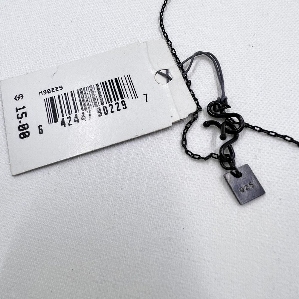 NWT - Nine West - Blue Glass Square Pendant 16” Black 925 Chain w/ Hook Closure - Picture 7 of 8